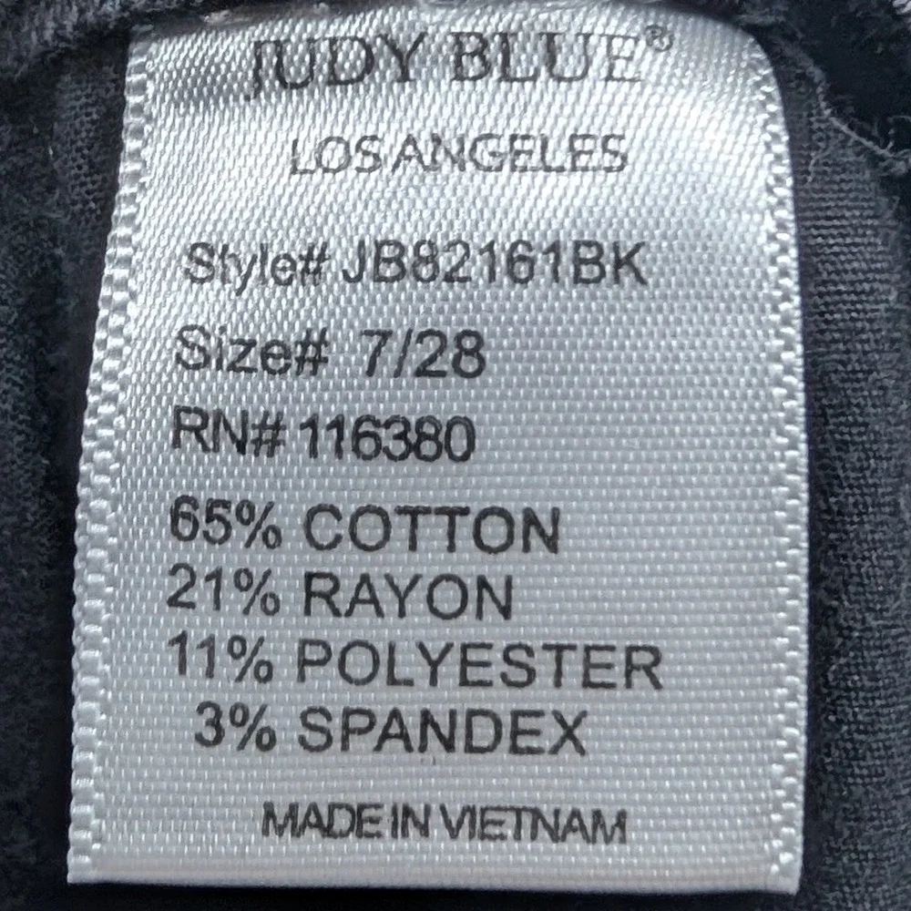 Judy Blue Boyfriend Jeans Women's 7/28 Black Stretch Denim Distressed Pants - Picture 8 of 9